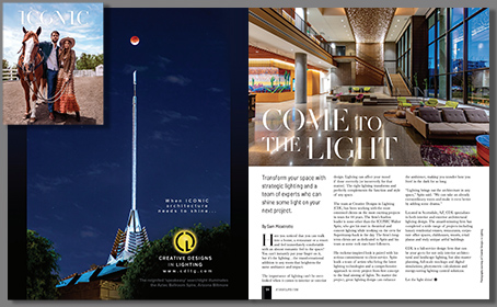 Iconic Life Magazine featuring architectural photography by Mark Greenawalt for Creative Designs in Lighting